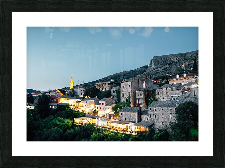 Mostar night Picture Frame print