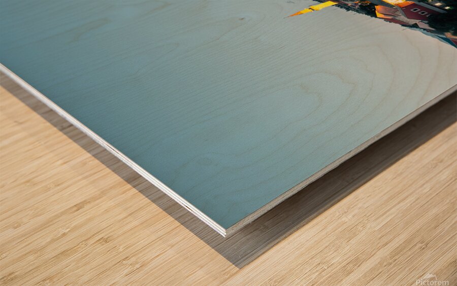 Mostar night Wood print