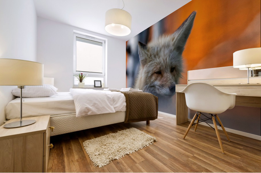 sleepy fox Mural print