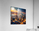 Aerial view of New York Cityilluminated Acrylic Print