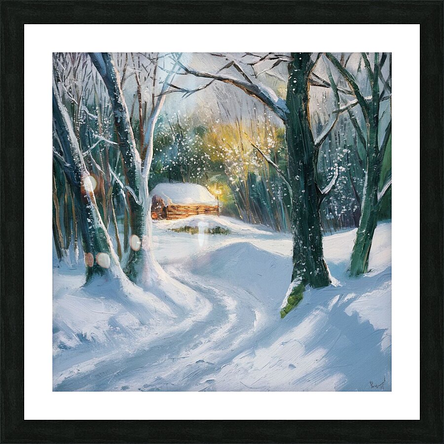 Forest winter landscape Picture Frame print