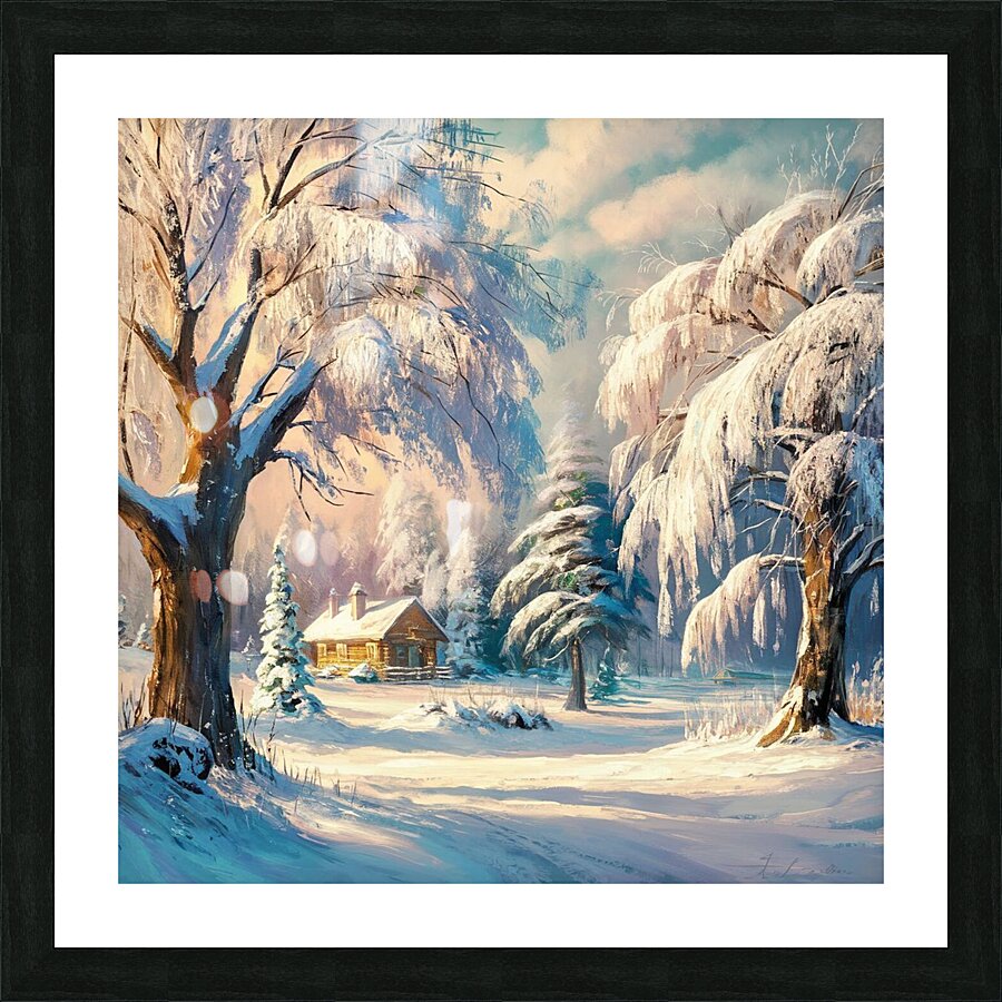 Forest winter landscape Picture Frame print