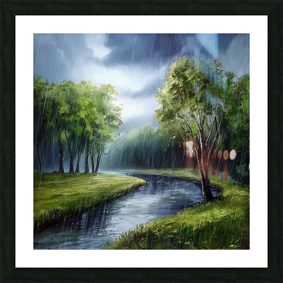 Rain shower landscape Picture Frame print
