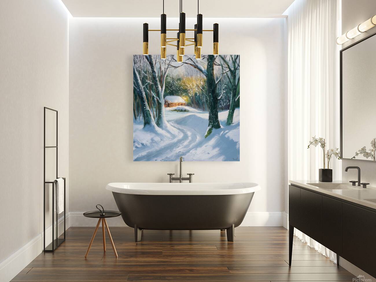 Forest winter landscape Reproduction
