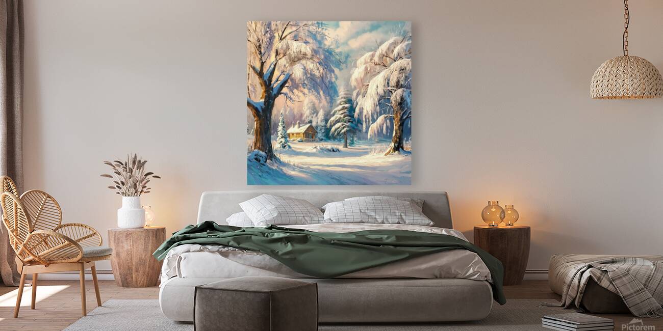 Forest winter landscape Reproduction