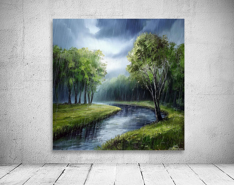Rain shower landscape Wall Preview