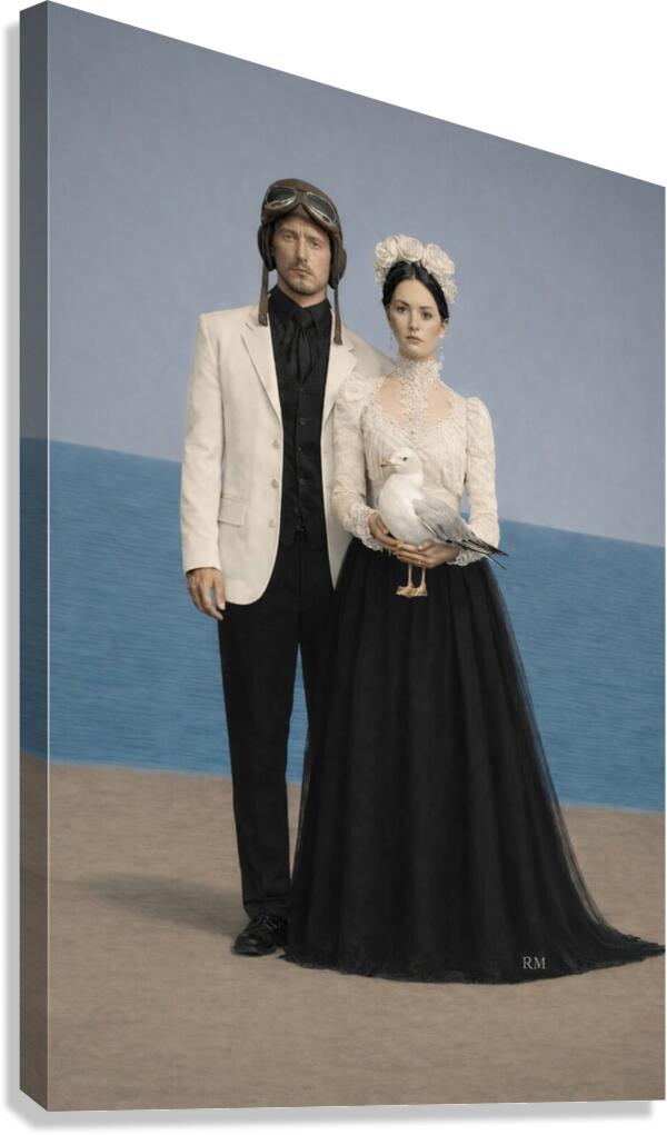 la boda negra Canvas Print