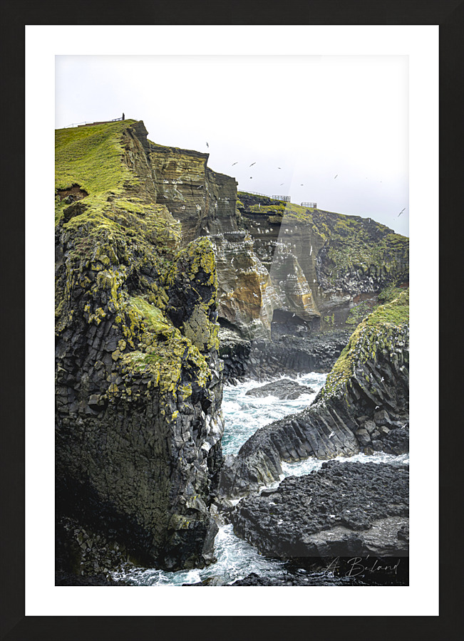 Black cliffs - Vertical Picture Frame print