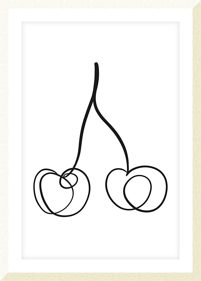 Cherries Linework | Illustration Picture Frame print