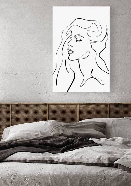 Woman Portrait Line Art by Collect Sunshine Art