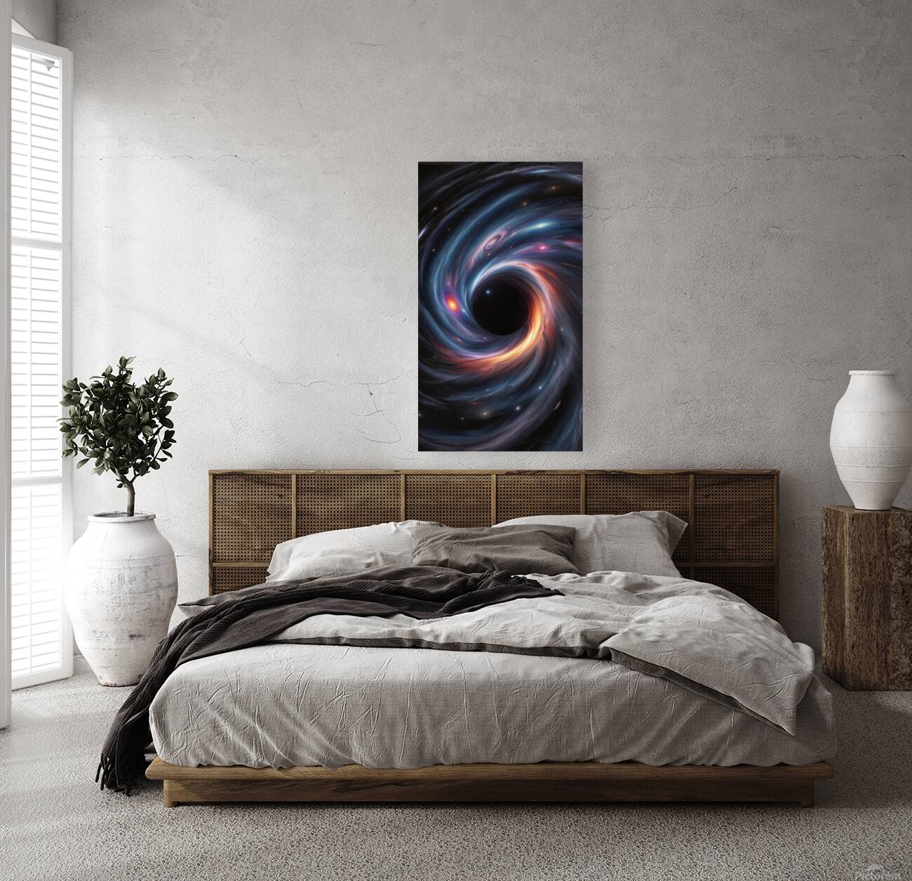 Incredible force of a supermassive black hole as it gracefully interacts with a galaxy Reproduction