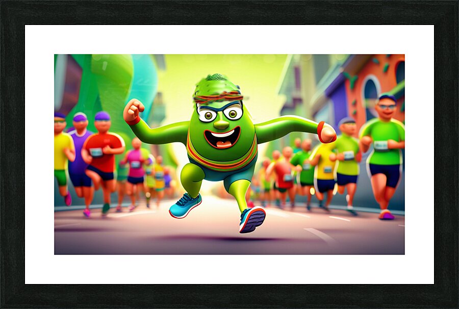 avocado face Picture Frame print