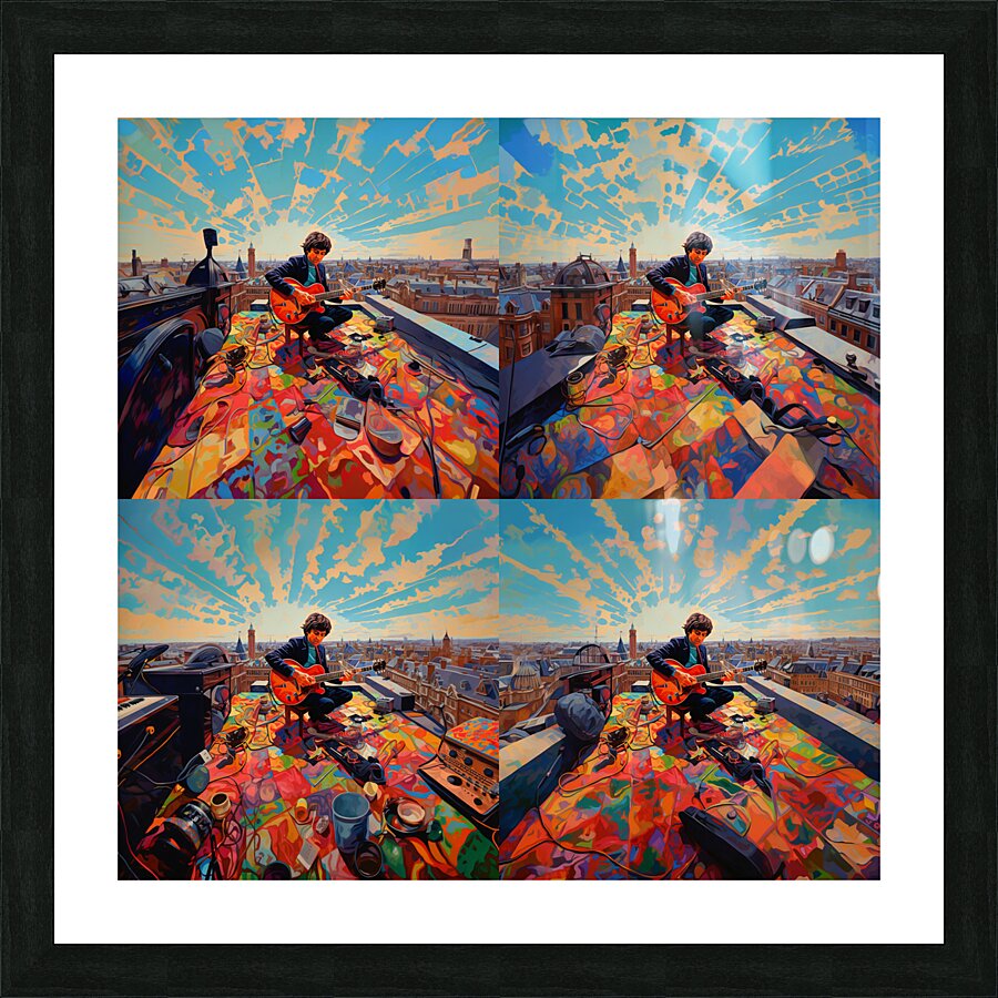 george on rooftop Picture Frame print