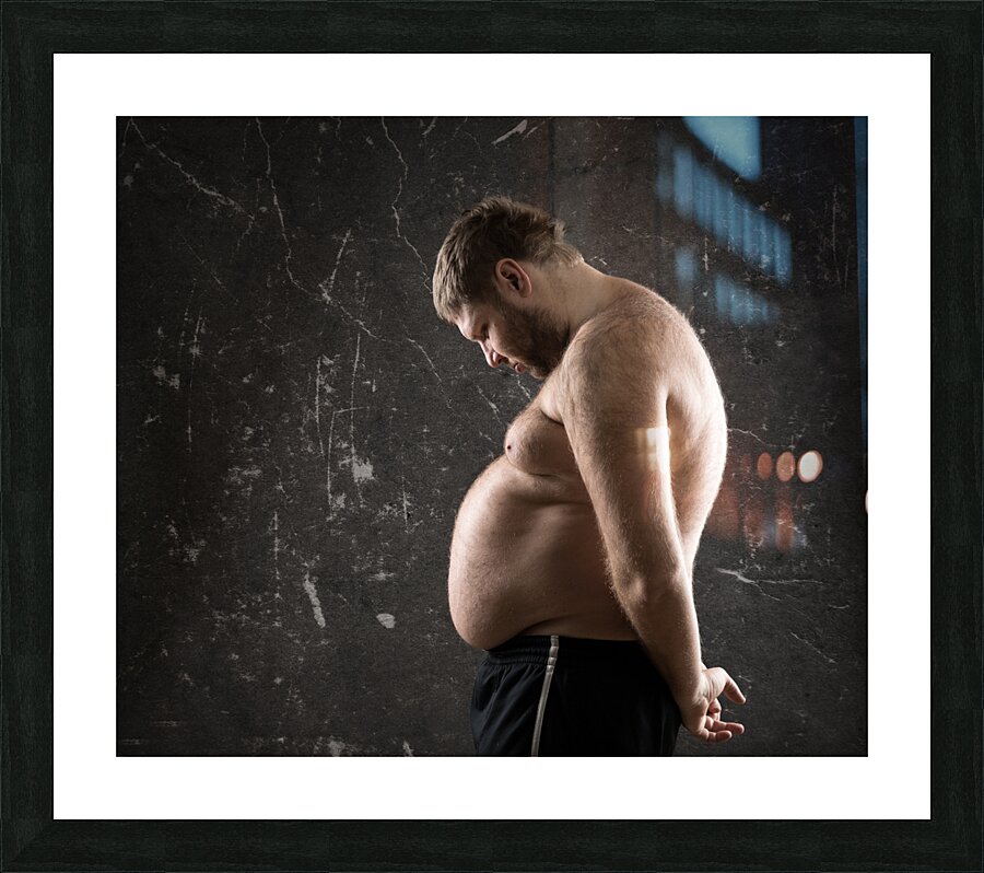 fat man profile Picture Frame print