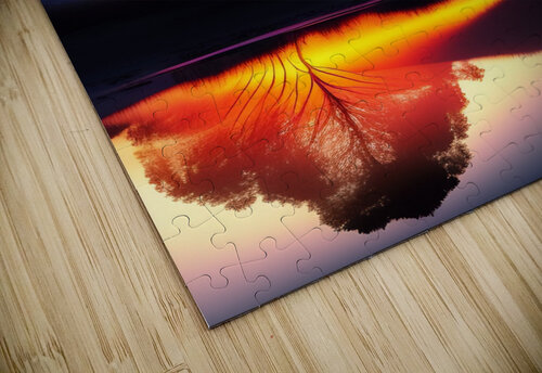 tree is reflected lake sunset artfulartwithles com puzzle