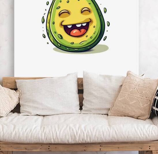 cartoon avocado with happy face big smile generat by artfulartwithles com