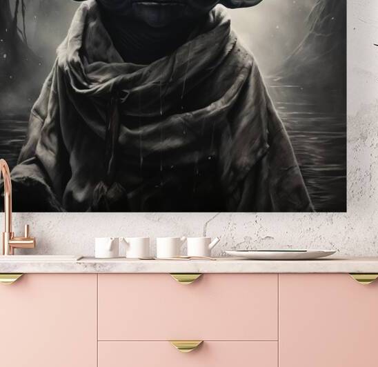 bozman realistic portrait of Yoda black and white by artfulartwithles com