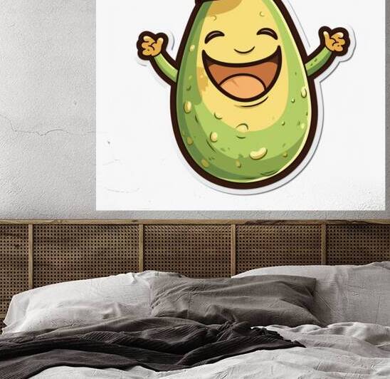 cartoon avocado character with arms up eyes close 1696313999.1042 by artfulartwithles com