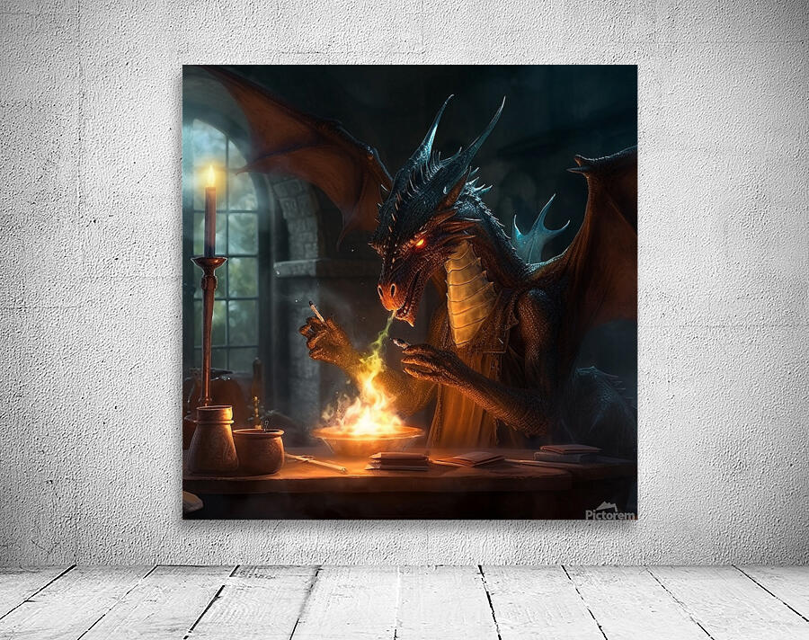 a real dragon casting a spell Wall Preview