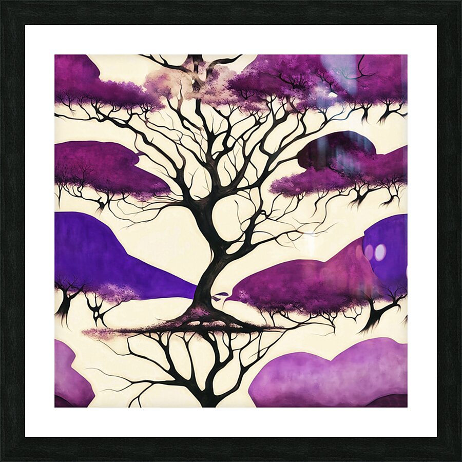 Purple Rooted Tree Picture Frame print
