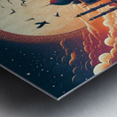 Mystical Sunset: A Majestic Palace Amidst Natures Beauty Metal print