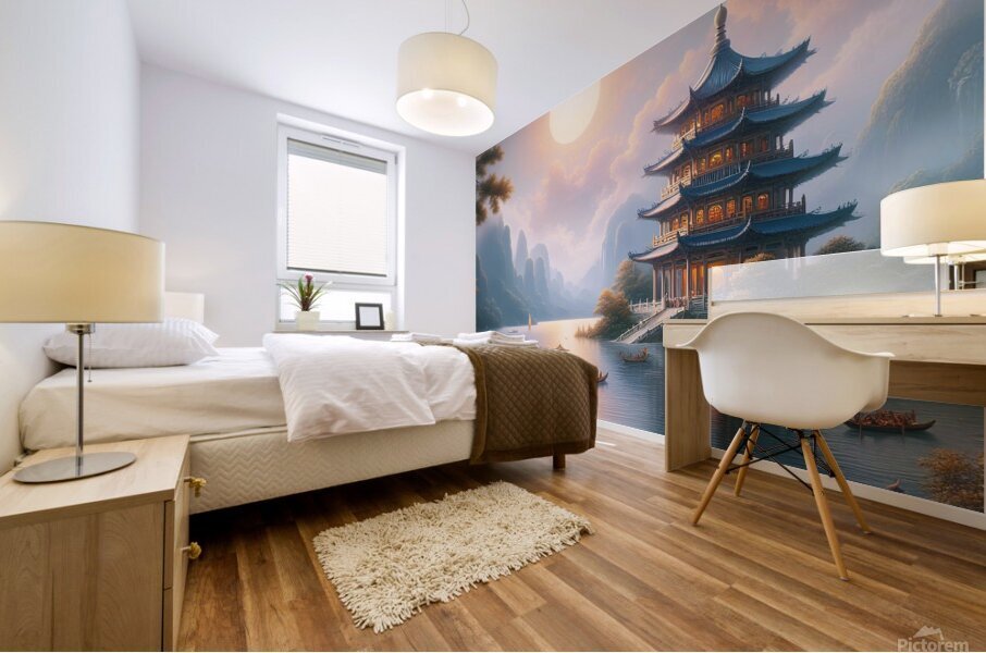 Enchanted Evening at the Mystic Pagoda Mural print
