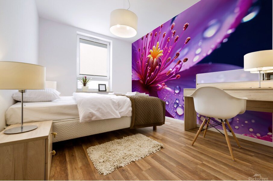 A Close-Up of a Radiant Purple Flower Blooming in the Soft Glow of Morning Light 7 Mural print