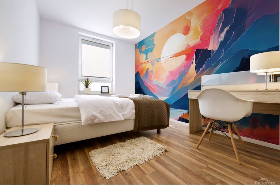 A Tranquil River’s Journey Through Nature’s Canvas 9 Mural print