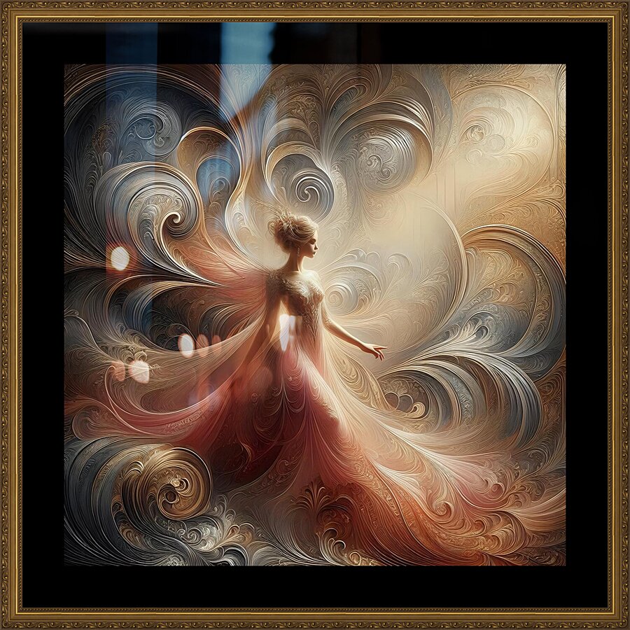 Regal Solitude in Golden Hues 2 Picture Frame print