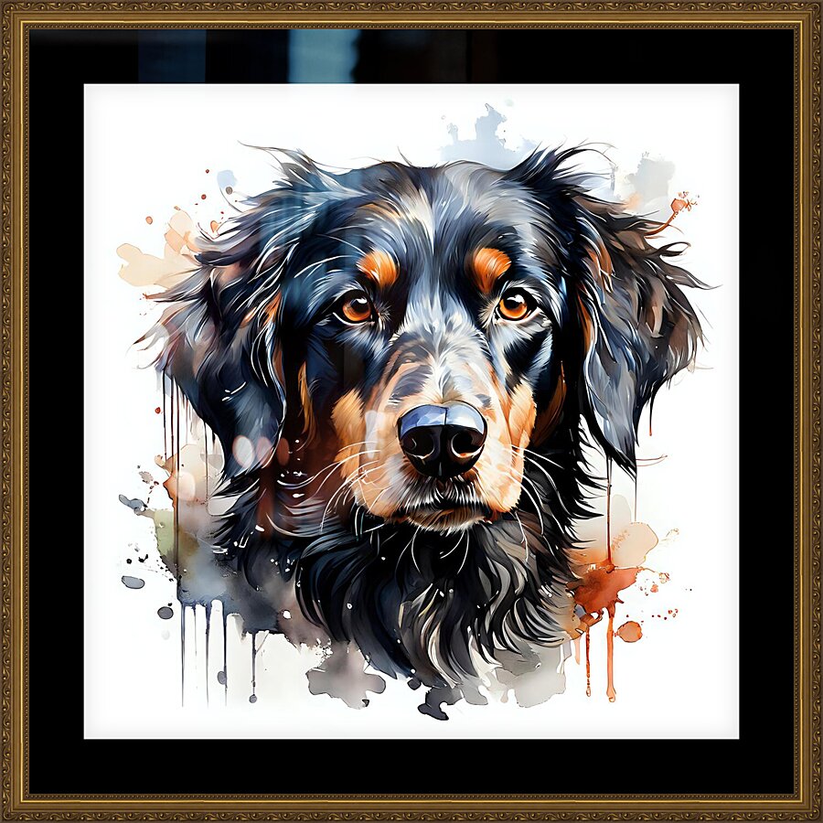 Watercolor Portrait of a Dog 4 Picture Frame print