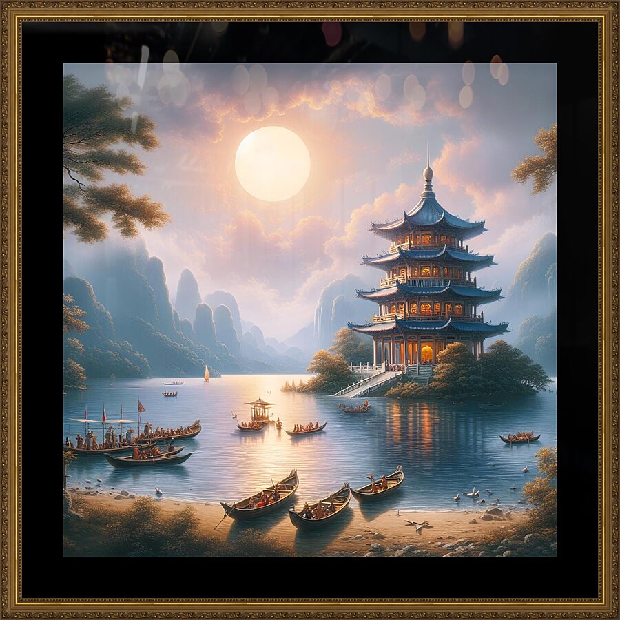 Enchanted Evening at the Mystic Pagoda Picture Frame print