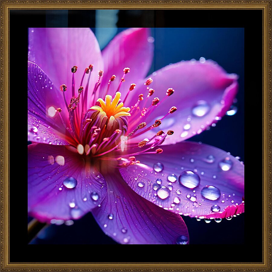 A Close-Up of a Radiant Purple Flower Blooming in the Soft Glow of Morning Light 7 Picture Frame print