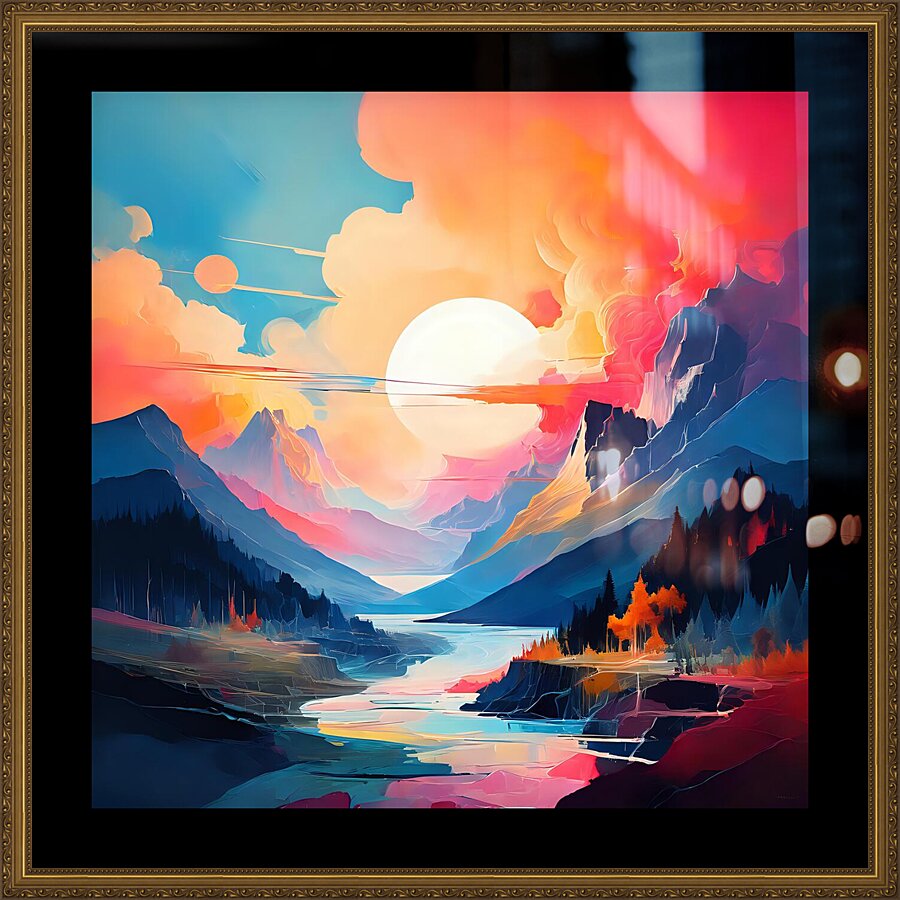 A Tranquil River’s Journey Through Nature’s Canvas 9 Picture Frame print