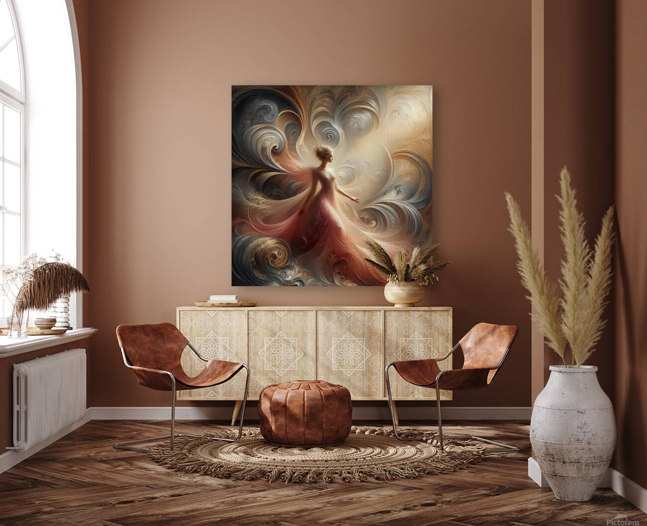 Regal Solitude in Golden Hues 2 Reproduction