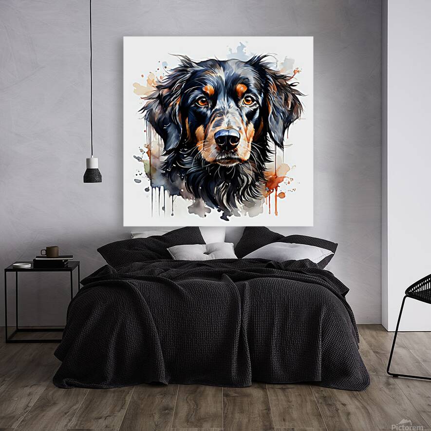 Watercolor Portrait of a Dog 4 Reproduction