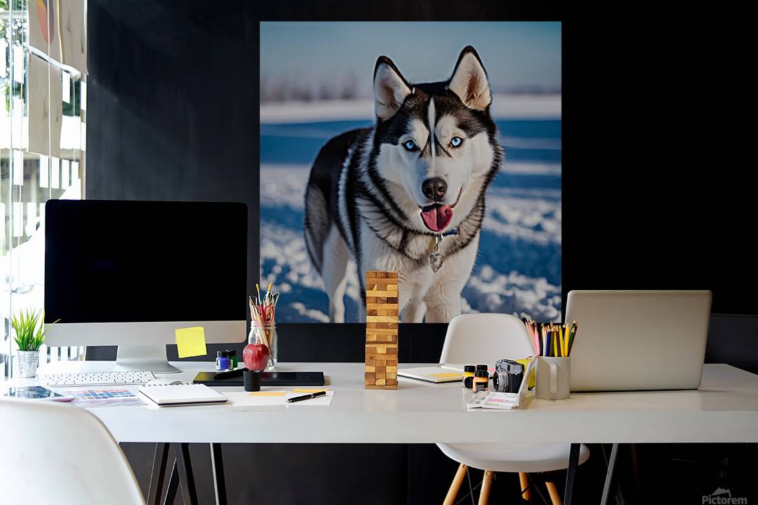 A Canine Journey through the Snow-Covered Forest 1 Reproduction