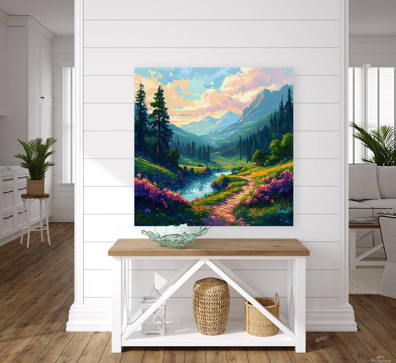 A Tranquil River’s Journey Through Nature’s Canvas 7 Reproduction