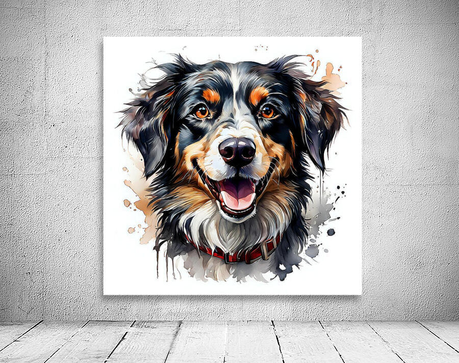 Watercolor Portrait of a Dog 1 Wall Preview
