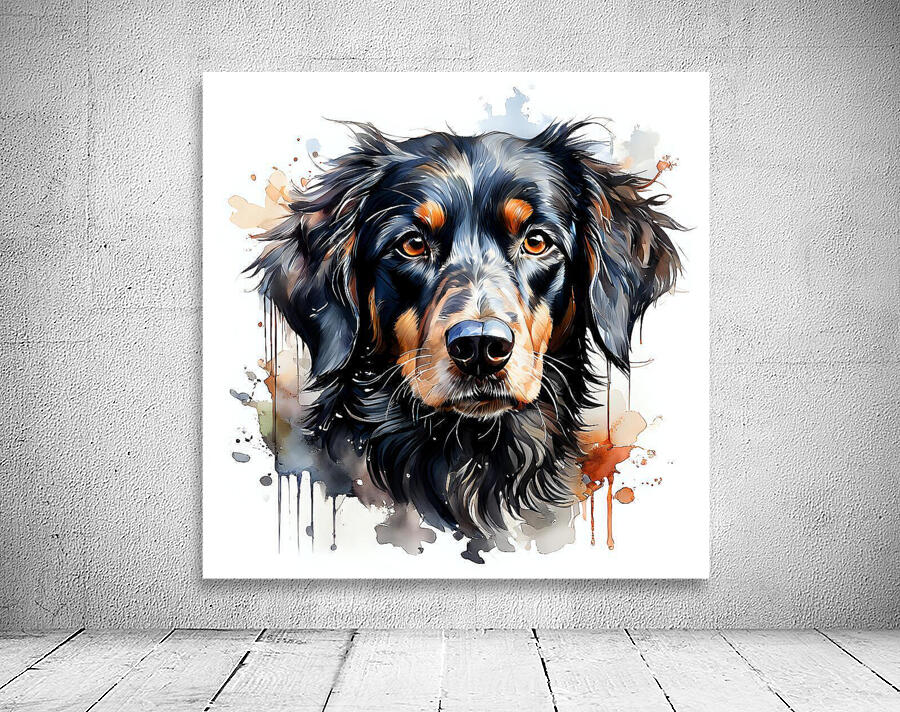 Watercolor Portrait of a Dog 4 Wall Preview