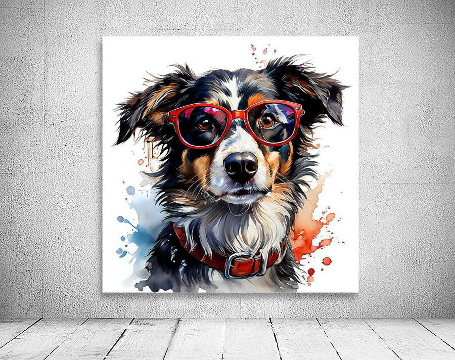 Watercolor Portrait of a Dog 12 Wall Preview