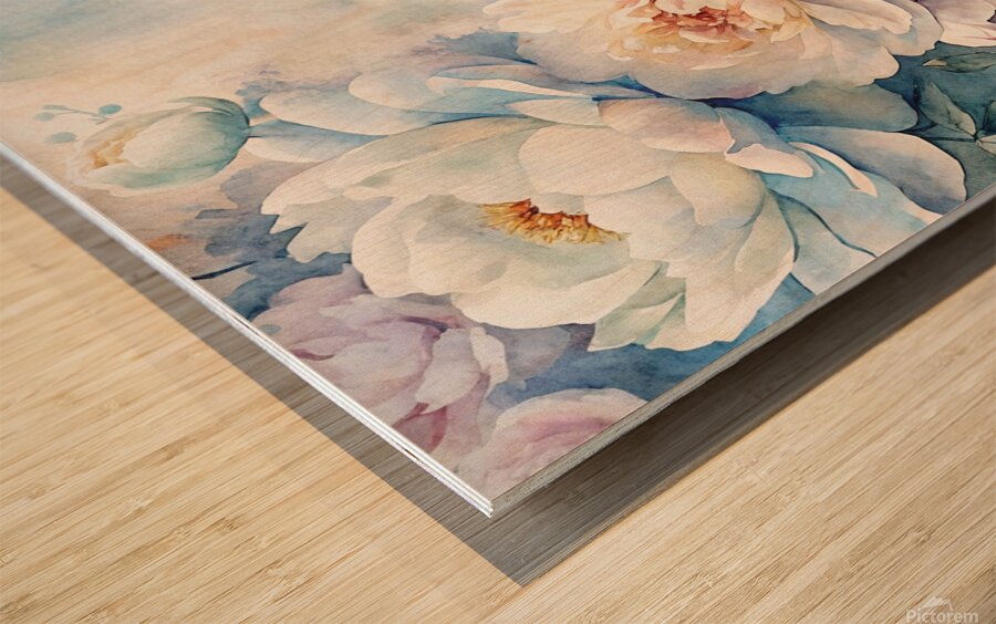 Ethereal Blooms 1 Wood print