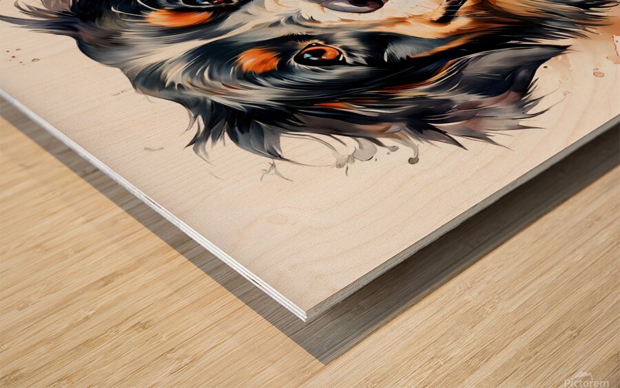 Watercolor Portrait of a Dog 1 Wood print