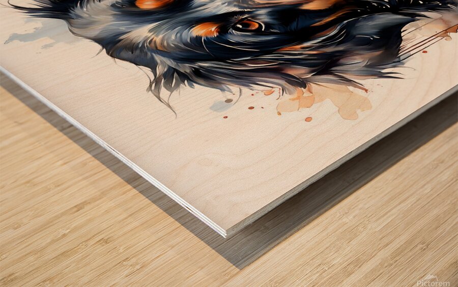 Watercolor Portrait of a Dog 4 Wood print