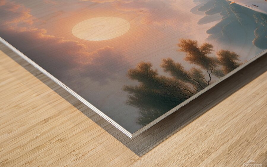 Enchanted Evening at the Mystic Pagoda Wood print