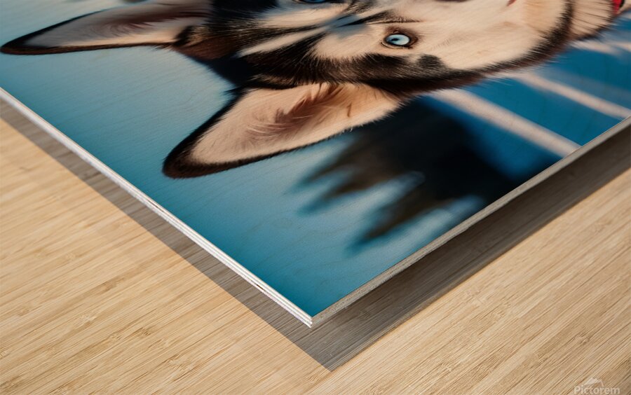 A Canine Journey through the Snow-Covered Forest 3 Wood print