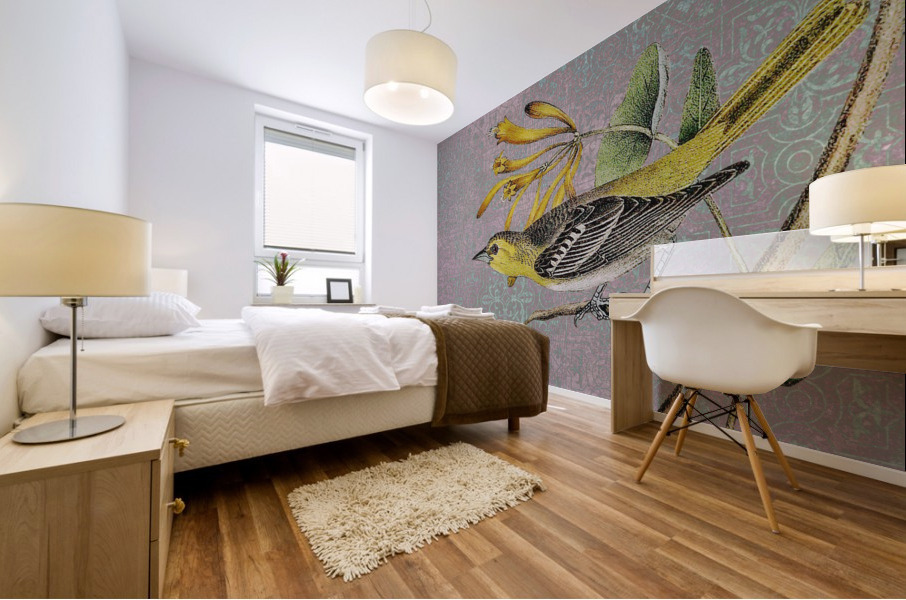 Curious Yellow Bird Mural print