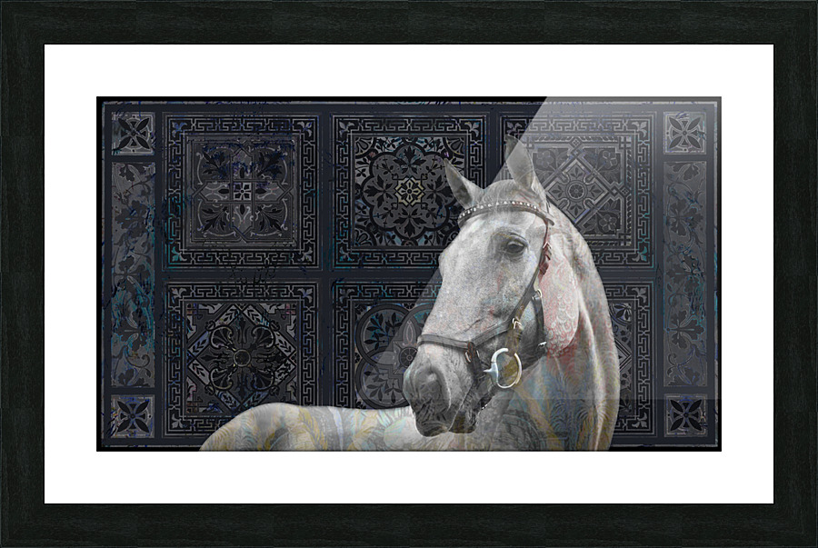 Etched Horse Picture Frame print