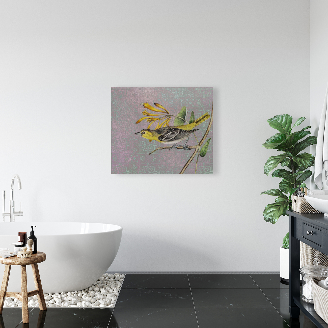 Curious Yellow Bird Reproduction