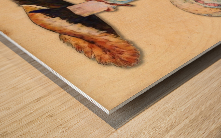 Agaricus Campestris Wood print