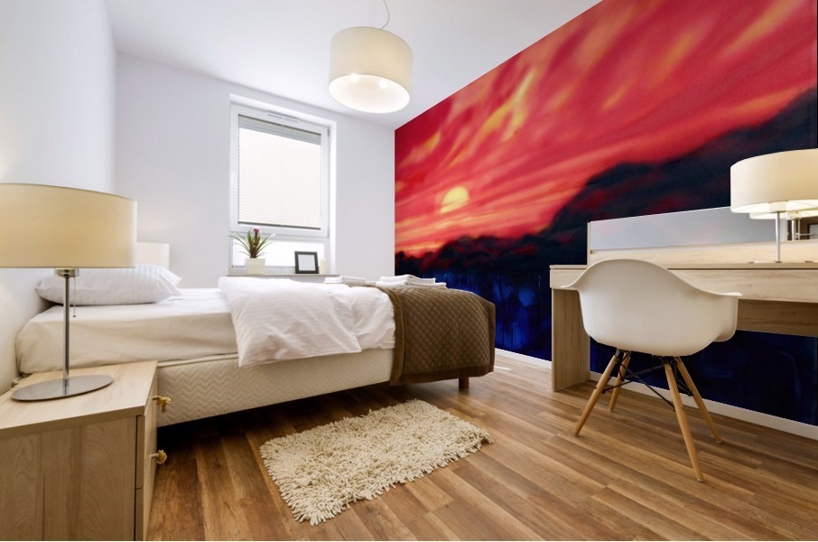 Fire Sunset Mural print